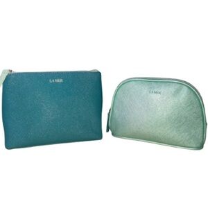 La Mer Teal and Mint Cosmetic Pouches
